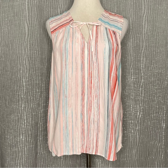 1.STATE neck tie striped tank - Picture 1 of 6